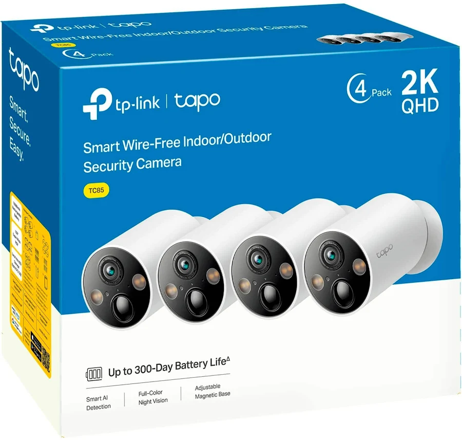 TP-Link Tapo TC85 2K Wire-Free Indoor/Outdoor Security Camera (4-Pack), photo 4 of 7