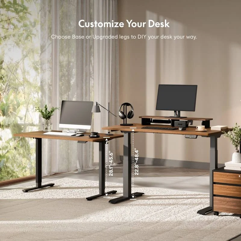 FlexiSpot Zenith All-in-One Standing Desk with Desk Shelf and Keyboard Tray Drawer, 55" x 28", photo 3 of 7
