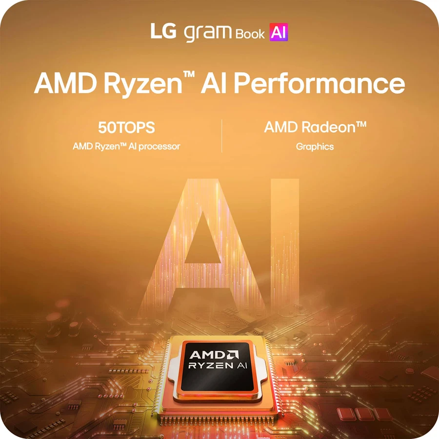 LG gram Book 16" Copilot+ PC Touchscreen Laptop – AMD Ryzen AI 7, 16GB RAM, 1TB SSD, Black, photo 7 of 7
