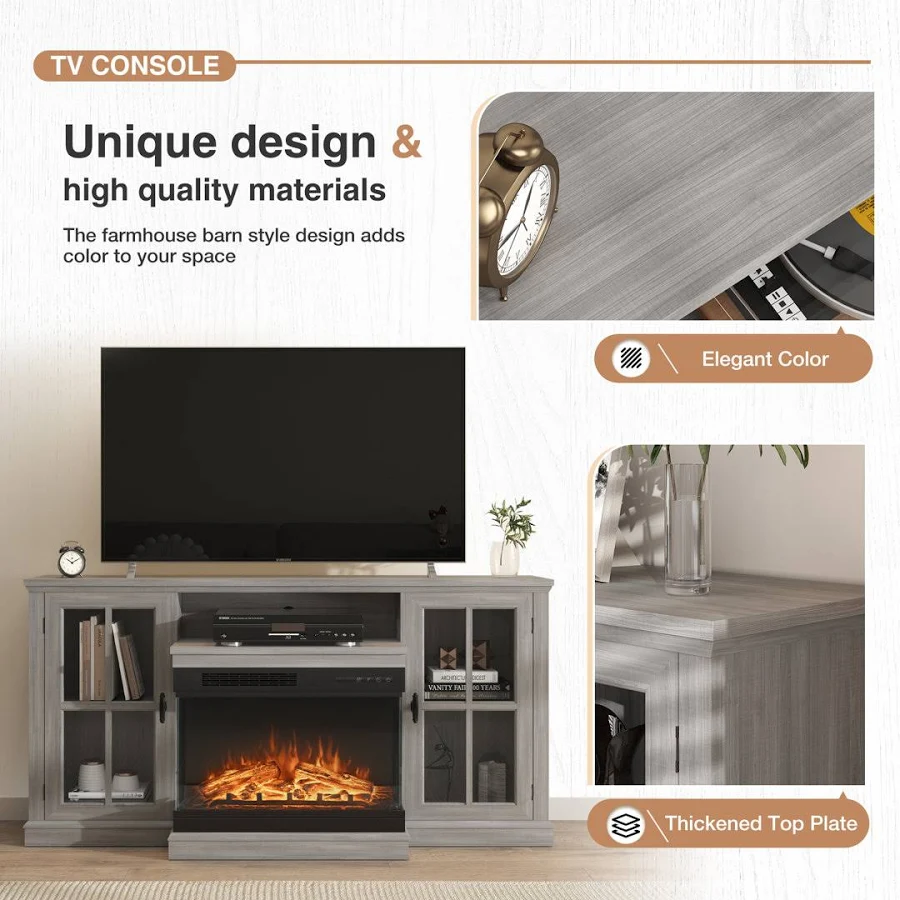 Lark Manor Arvol Electric Fireplace TV Stand (TVs up to 65"), photo 7 of 7