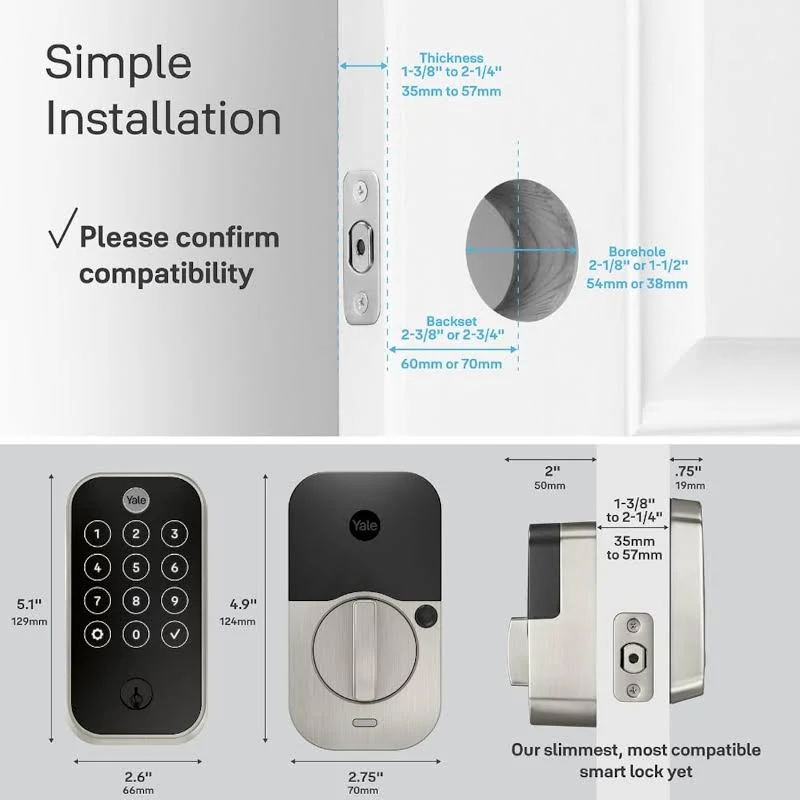 Yale Assure Lock 2 Touch Keyed Deadbolt with Wi-Fi and Fingerprint Reader – Satin Nickel, photo 7 of 7