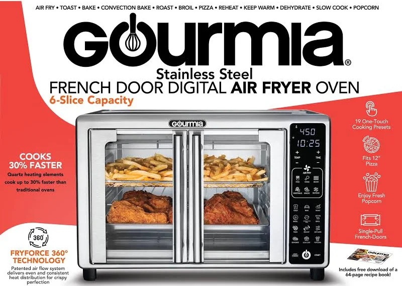 New Gourmia 6-Slice Digital Toaster Oven Air Fryer with 19 One-Touch Presets, photo 4 of 7