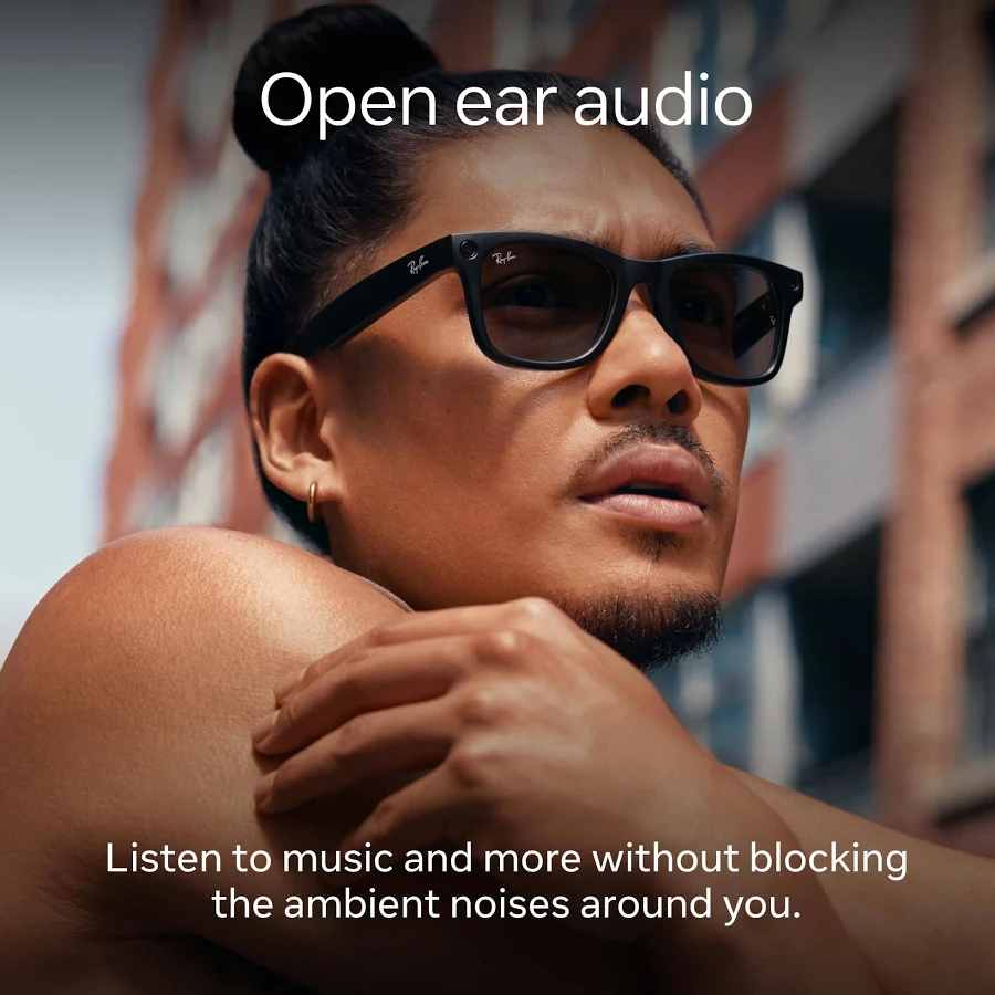 Ray-Ban Meta Wayfarer Smart Glasses – Shiny Black, G-15 Green Lenses, photo 7 of 7