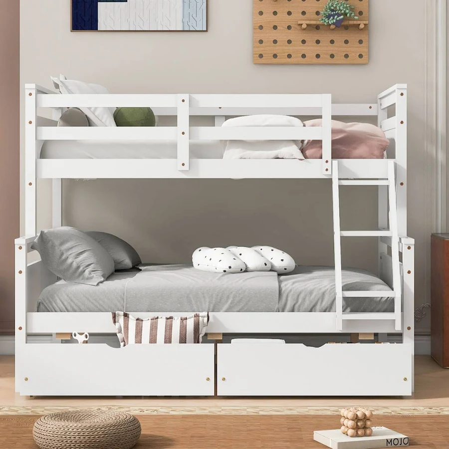 Harriet Bee Twin over Full Bunk Bed with Storage Stairs, photo 5 of 7