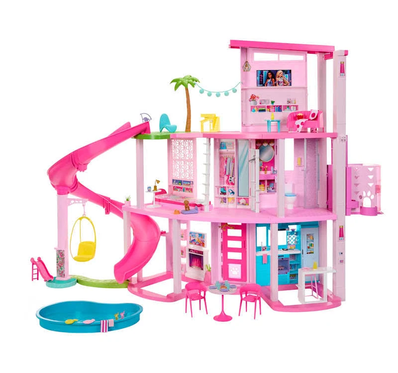 Barbie Dreamhouse Pool Party Doll House with 3-Story Slide and 75+ Pieces, photo 2 of 7