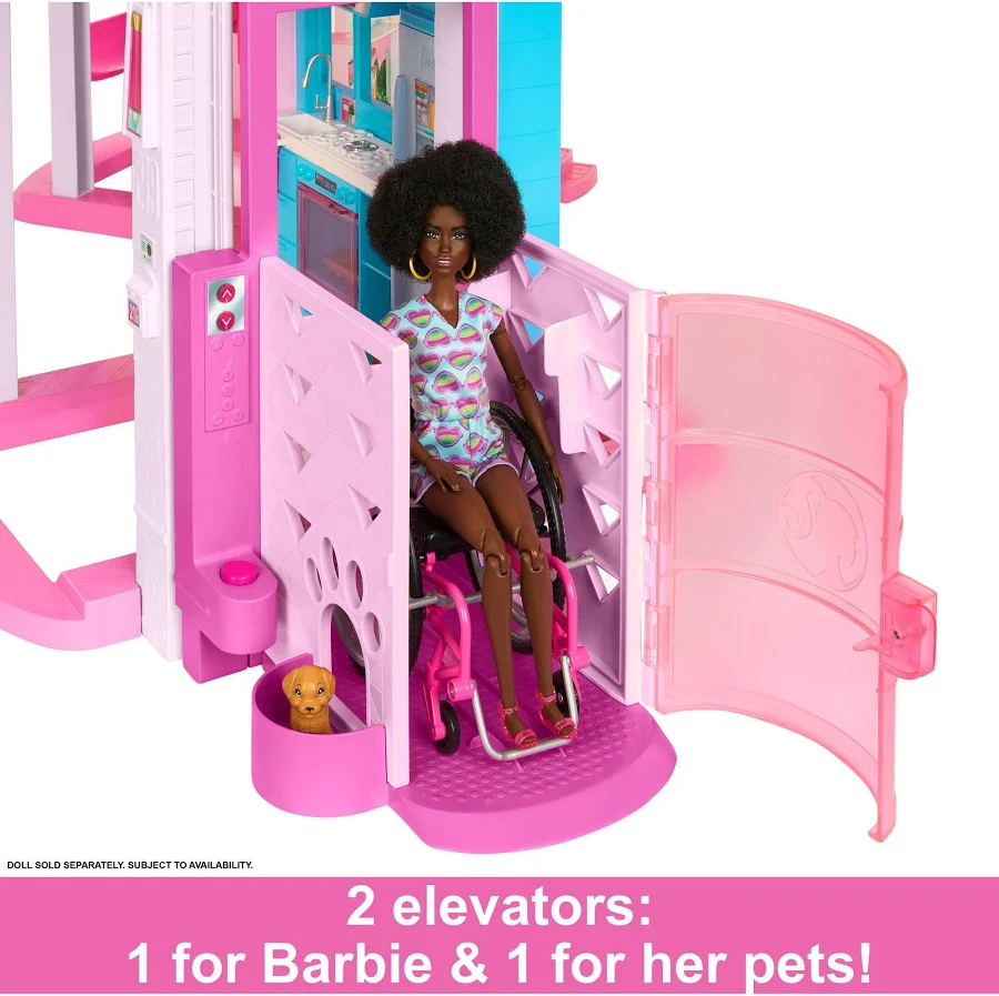 Barbie Dreamhouse Pool Party Doll House with 3-Story Slide and 75+ Pieces, photo 7 of 7